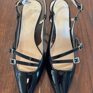 Jessica Simpson Black Patent Strappy Heels